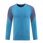 Quick Dry Colorblock Sports T Shirt for Men Crew Neck Full Sleeves