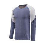 Quick Dry Colorblock Sports T Shirt for Men Crew Neck Full Sleeves