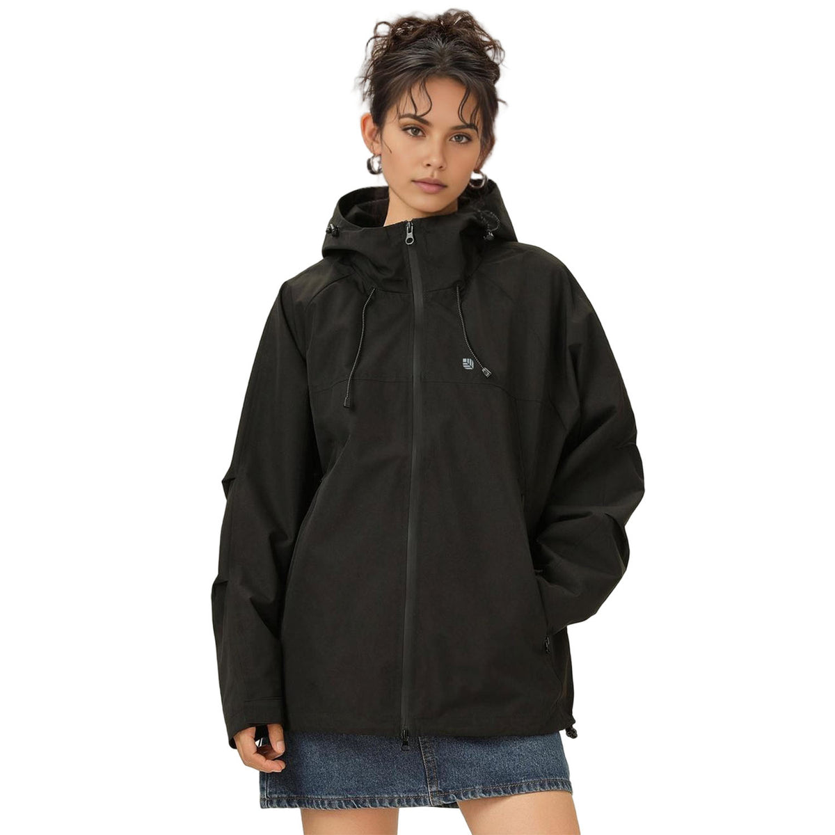 MODA-Women's Lightweight Waterproof Hooded Windbreaker Rain Jacket