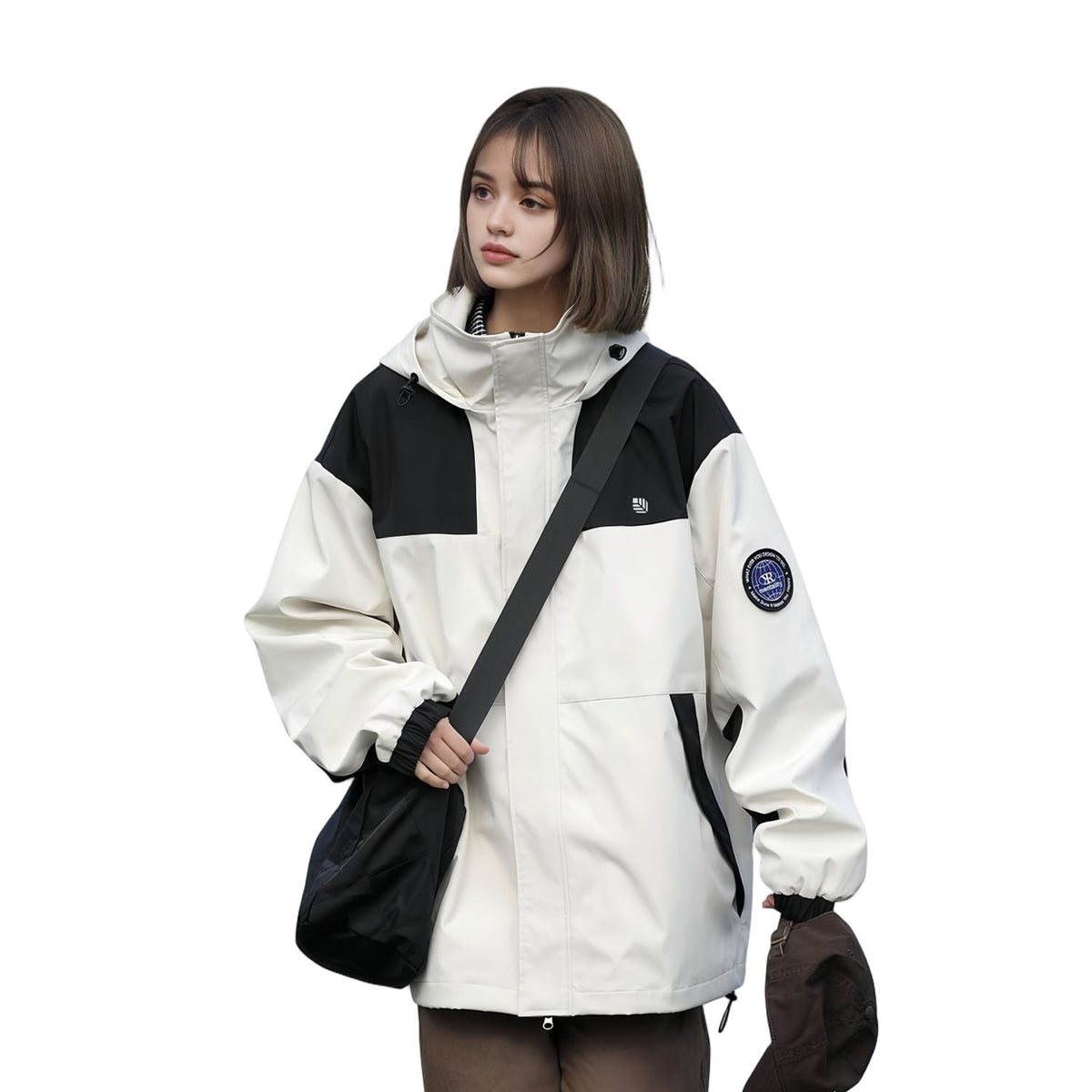 MODA-Venzina Windcheater Color-Block Hiking Jacket for Women