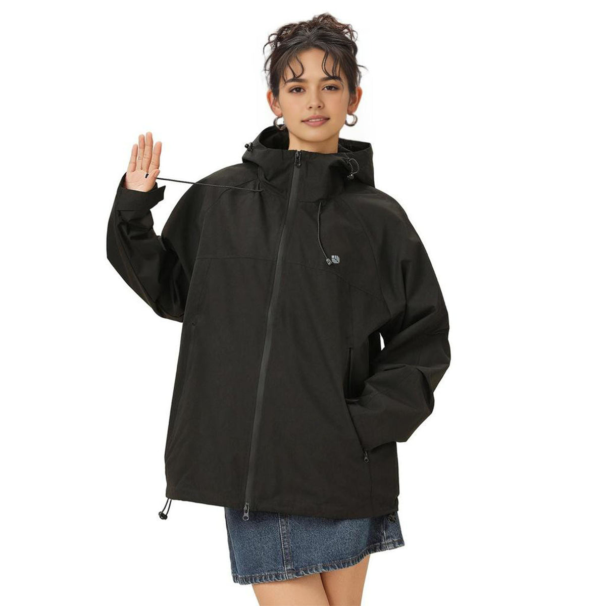 MODA-Women's Lightweight Waterproof Hooded Windbreaker Rain Jacket