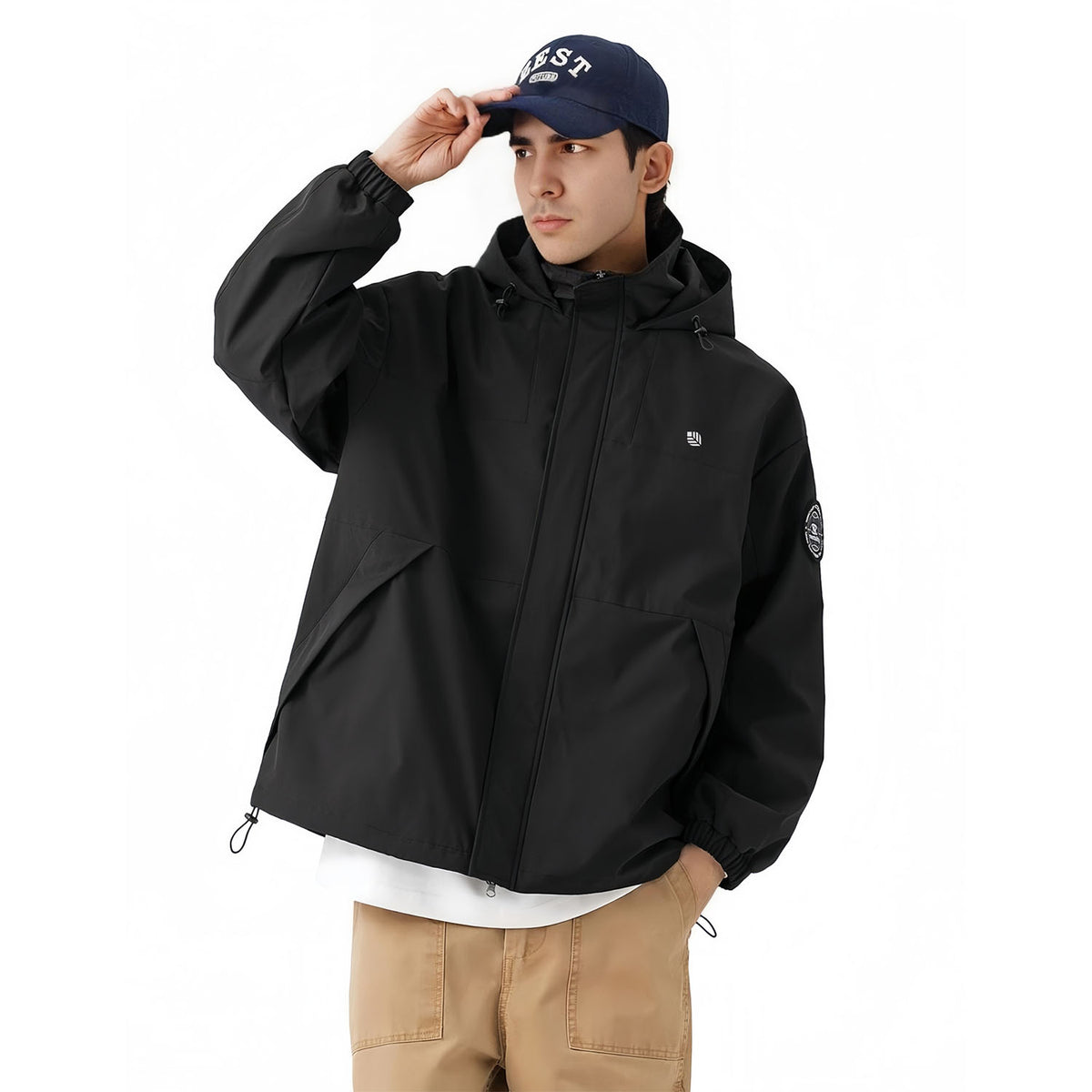 MODA-Venzina Windcheater Color-Block Hiking Jacket for Men