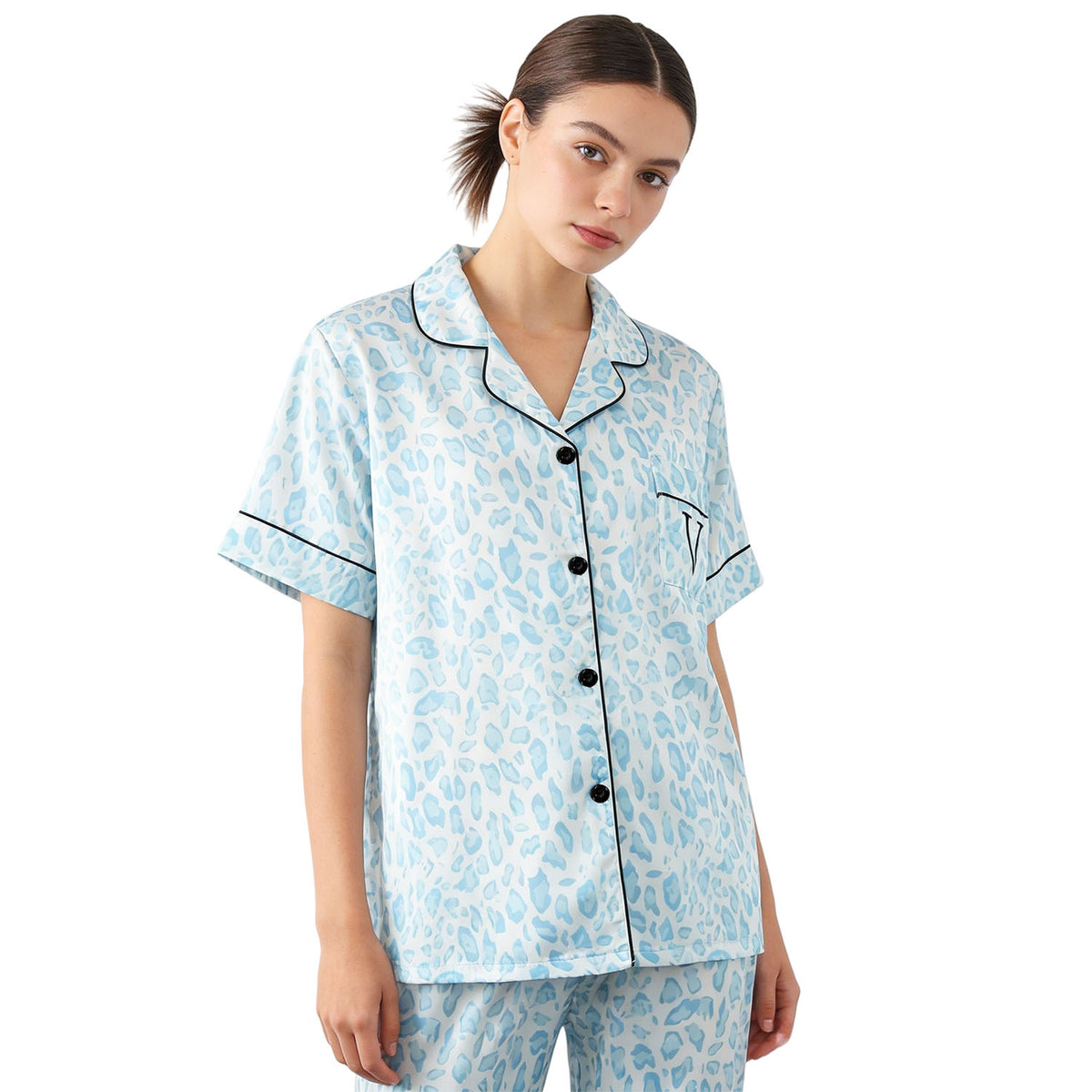 Venzina Women’s Silk Pajama Set – Elegant Night Suit for Women