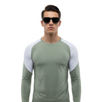 Quick Dry Colorblock Sports T Shirt for Men Crew Neck Full Sleeves