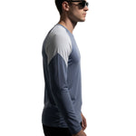 Quick Dry Colorblock Sports T Shirt for Men Crew Neck Full Sleeves