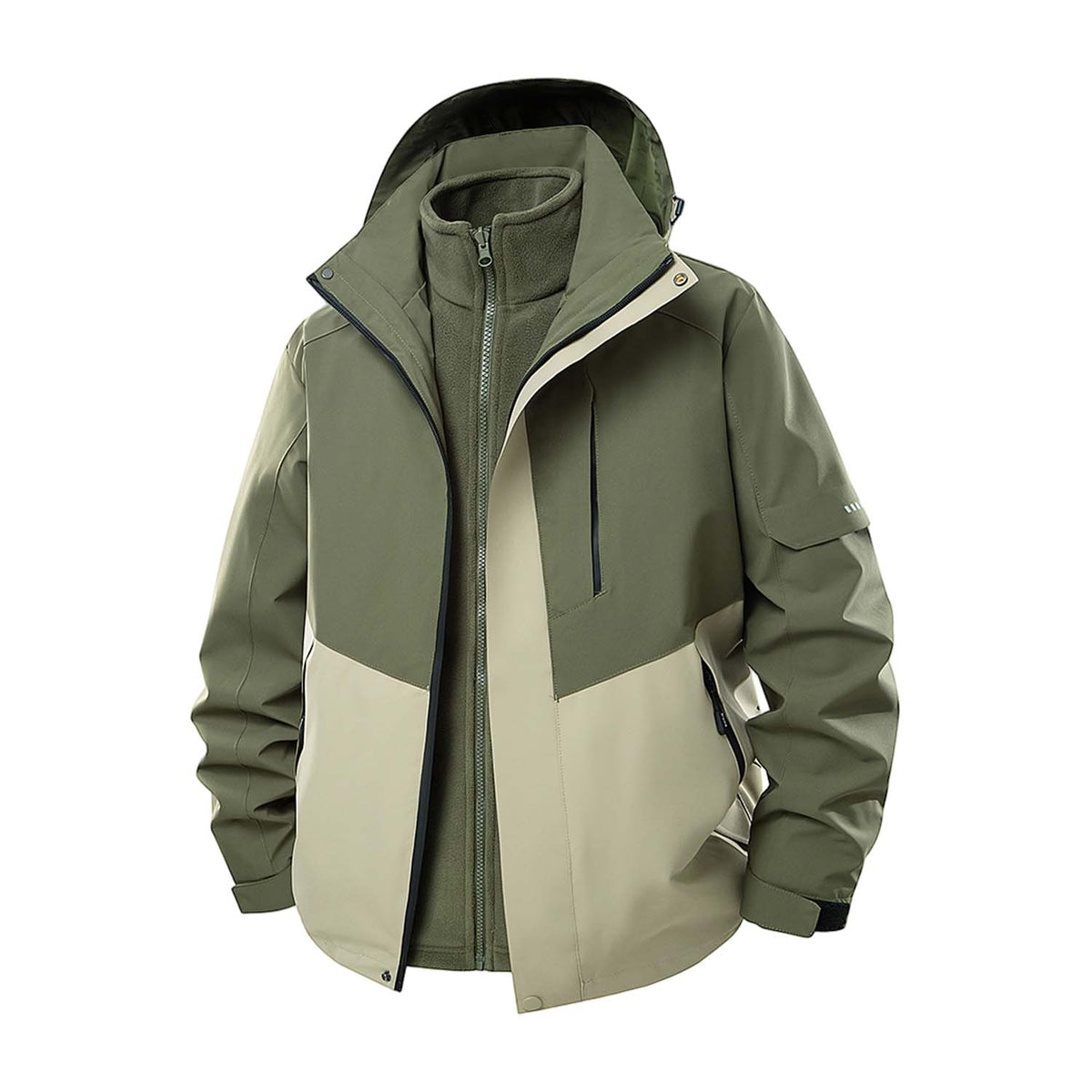 AURA-Men's Waterproof Ski Jacket 3 in 1 lWinter Hooded Windbreaker for utdoorAdventures