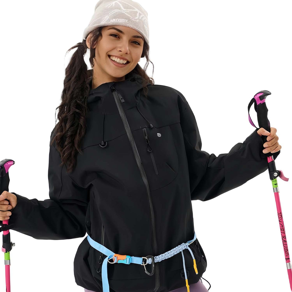 VERA-Venzina Womens Color Block Windcheater Jacket Stylish Waterproof Single Layer Womens Windbreaker Jacket and Rain Jackets