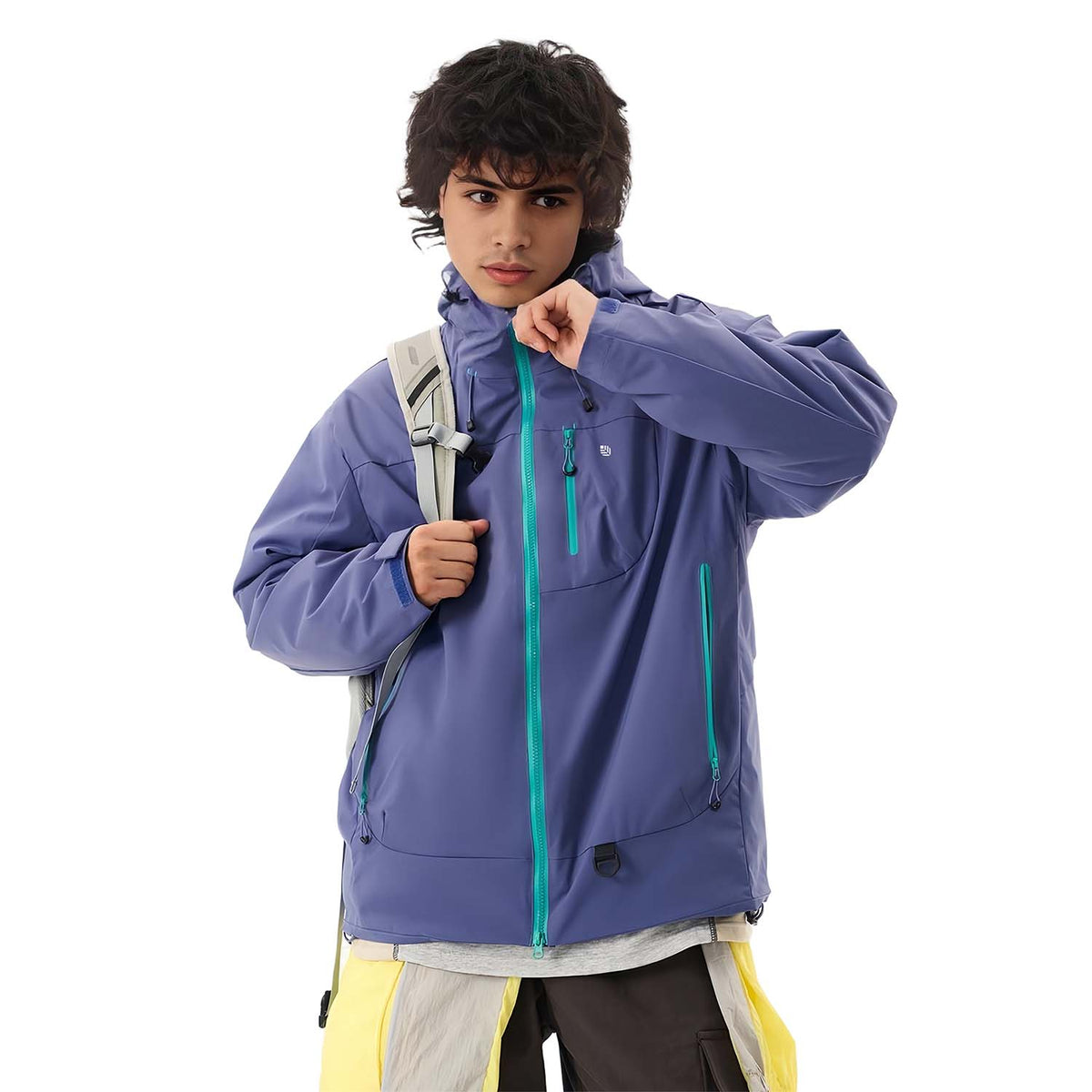 VERA-Venzina Mens Color Block Windcheater Jacket for Bikers Waterproof Single Layer Mens Waterproof Jacket with Hood