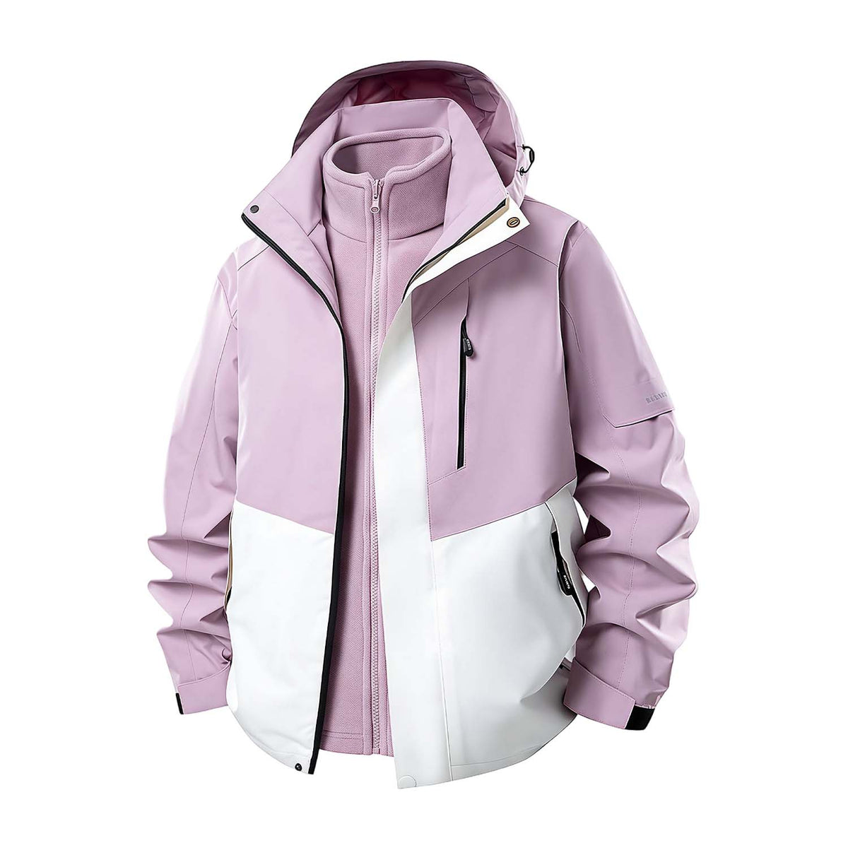 AURA-Venzina Women’s Waterproof Winter Ski Coat 3 in 1 Hooded Windbreaker Jacket for Snow Sports