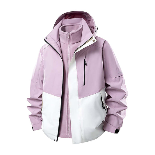 AURA-Venzina Women’s Waterproof Winter Ski Coat 3 in 1 Hooded Windbreaker Jacket for Snow Sports