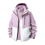 AURA-Venzina Women’s Waterproof Winter Ski Coat 3 in 1 Hooded Windbreaker Jacket for Snow Sports