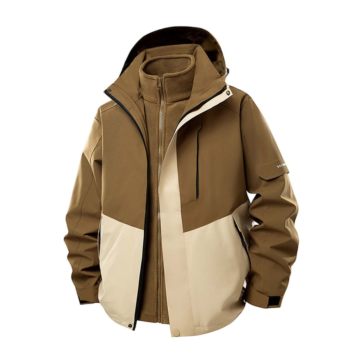 AURA-Men's Waterproof Ski Jacket 3 in 1 lWinter Hooded Windbreaker for utdoorAdventures