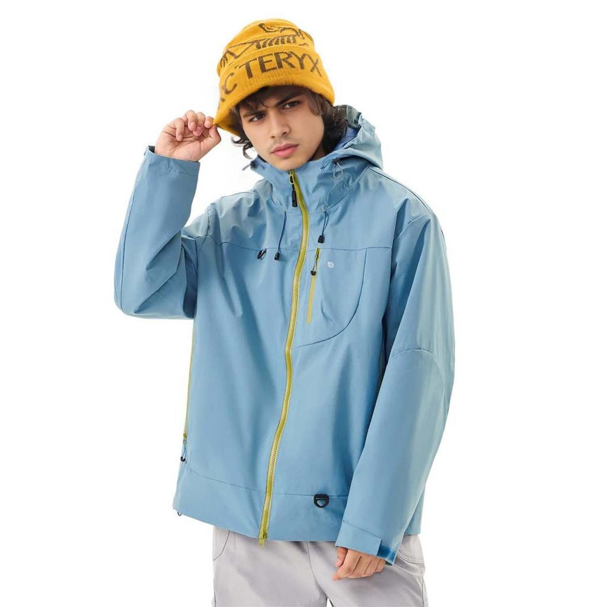 VERA-Venzina Mens Color Block Windcheater Jacket for Bikers Waterproof Single Layer Mens Waterproof Jacket with Hood