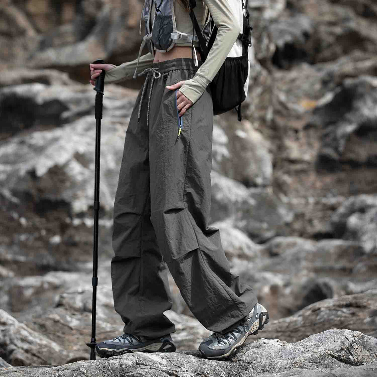 Hiking Pants Women – Waterproof Quick-Dry Parachute Cargo