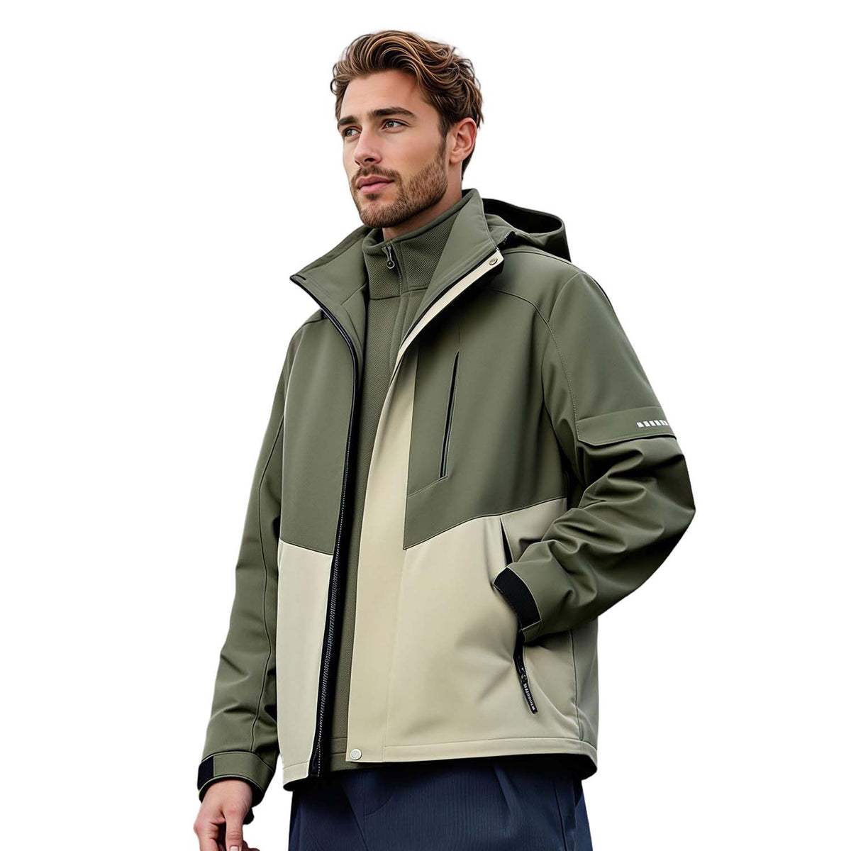 AURA-Men's Waterproof Ski Jacket 3 in 1 lWinter Hooded Windbreaker for utdoorAdventures