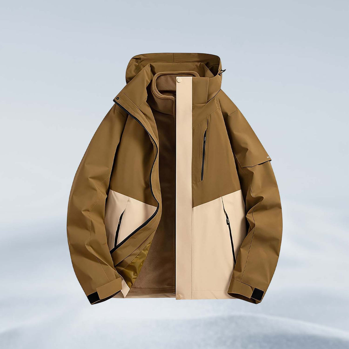 AURA-Men's Waterproof Ski Jacket 3 in 1 lWinter Hooded Windbreaker for utdoorAdventures