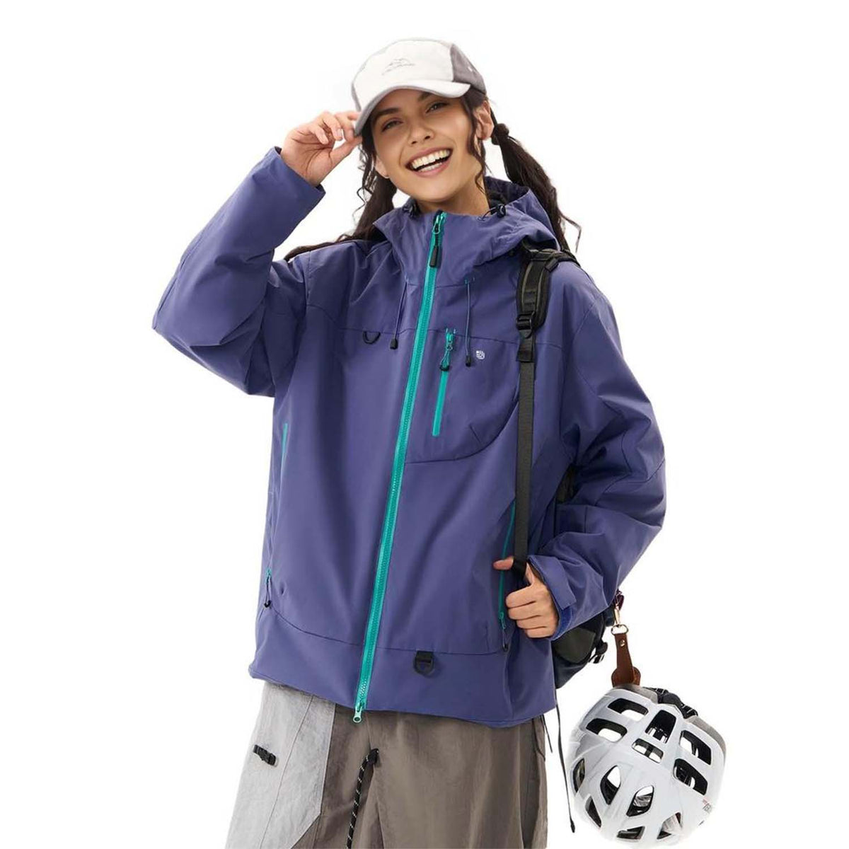 VERA-Venzina Womens Color Block Windcheater Jacket Stylish Waterproof Single Layer Womens Windbreaker Jacket and Rain Jackets