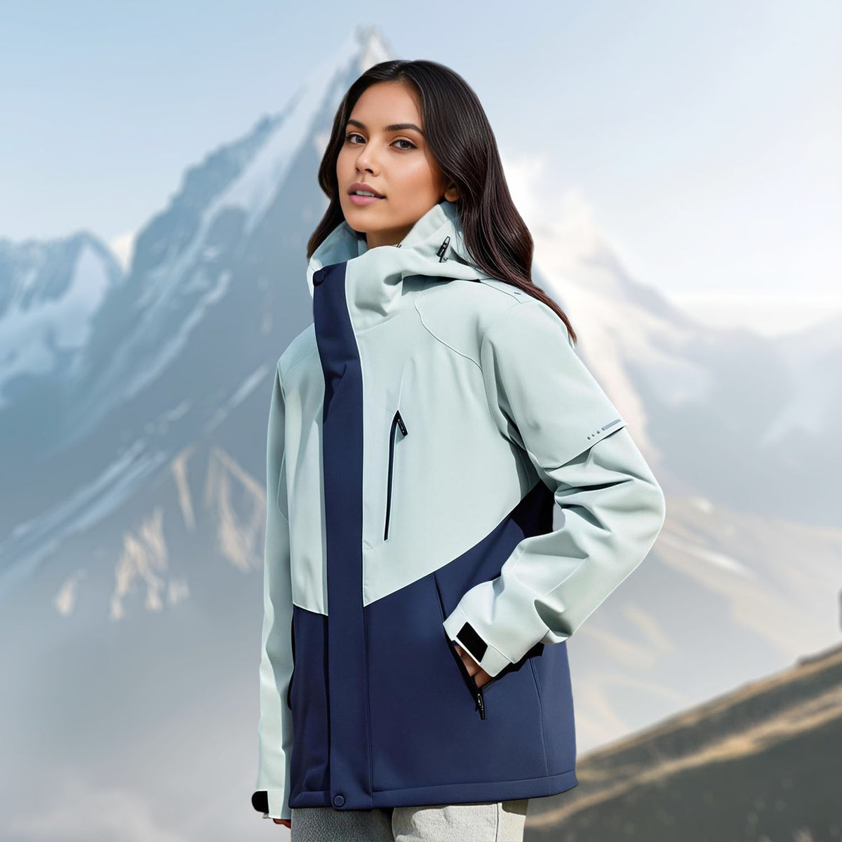 VERA-Venzina Women’s Waterproof Windcheater Jacket with Hood for Outdoor Sports