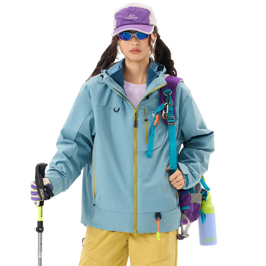 VERA-Venzina Womens Color Block Windcheater Jacket Stylish Waterproof Single Layer Womens Windbreaker Jacket and Rain Jackets