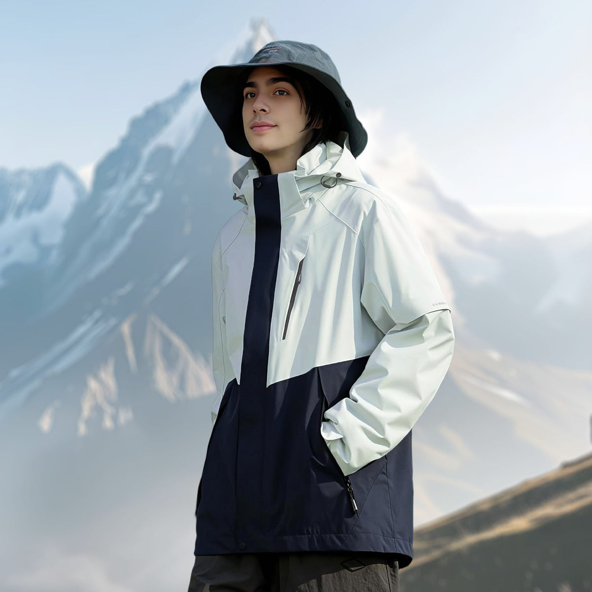 VERA-Men’s Waterproof Jacket Hooded Windbreaker for Outdoor Adventures