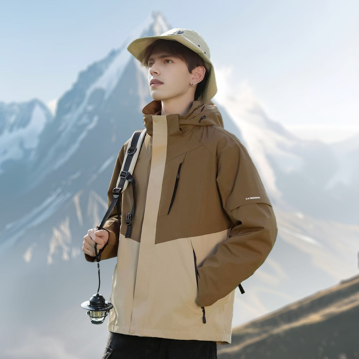 VERA-Men’s Waterproof Jacket Hooded Windbreaker for Outdoor Adventures