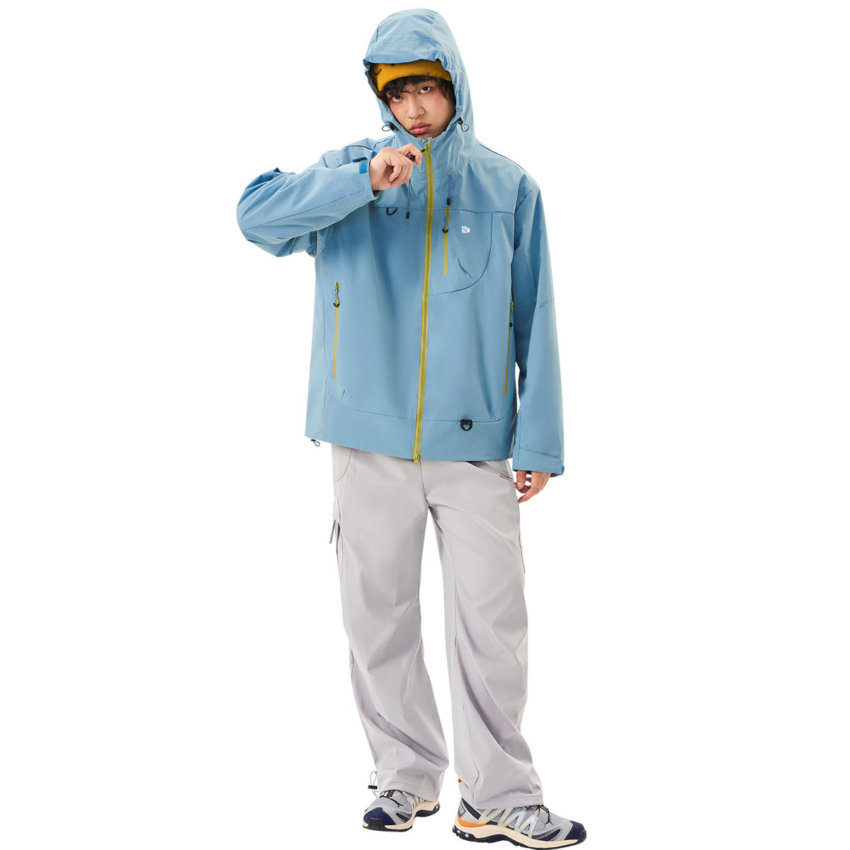 VERA-Venzina Mens Color Block Windcheater Jacket for Bikers Waterproof Single Layer Mens Waterproof Jacket with Hood