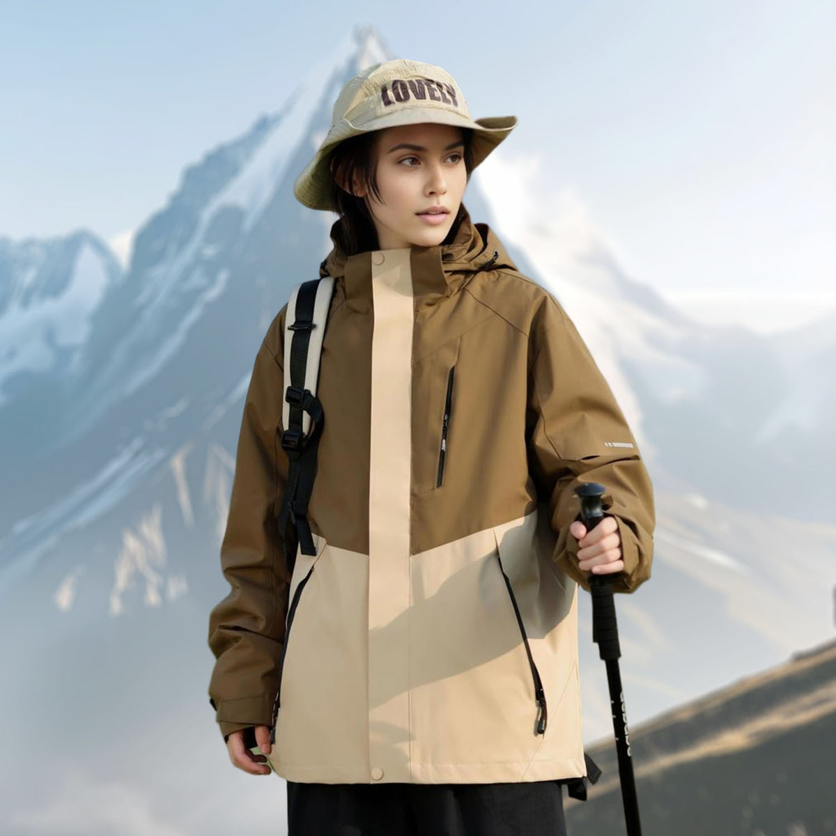 VERA-Venzina Women’s Waterproof Windcheater Jacket with Hood for Outdoor Sports