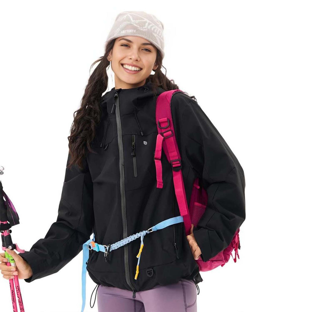 VERA-Venzina Womens Color Block Windcheater Jacket Stylish Waterproof Single Layer Womens Windbreaker Jacket and Rain Jackets