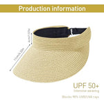 Women's Straw Sun Hats UPF 50+