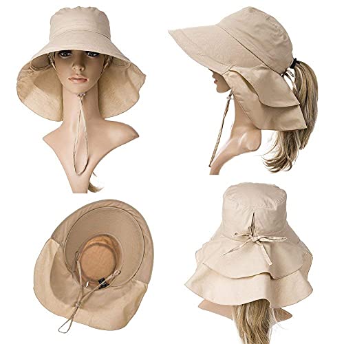 Women's Wide Brim Hat UV Protection(Khaki)