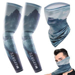 Men's Sun Protection Arm Sleeves&Neck Gaiter Face Mask