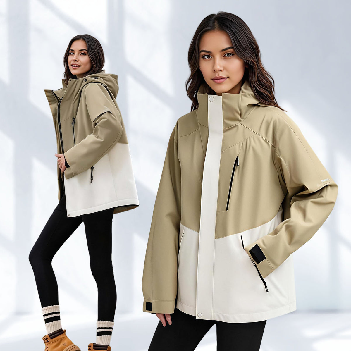 VERA-Venzina Women’s Waterproof Windcheater Jacket with Hood for Outdoor Sports