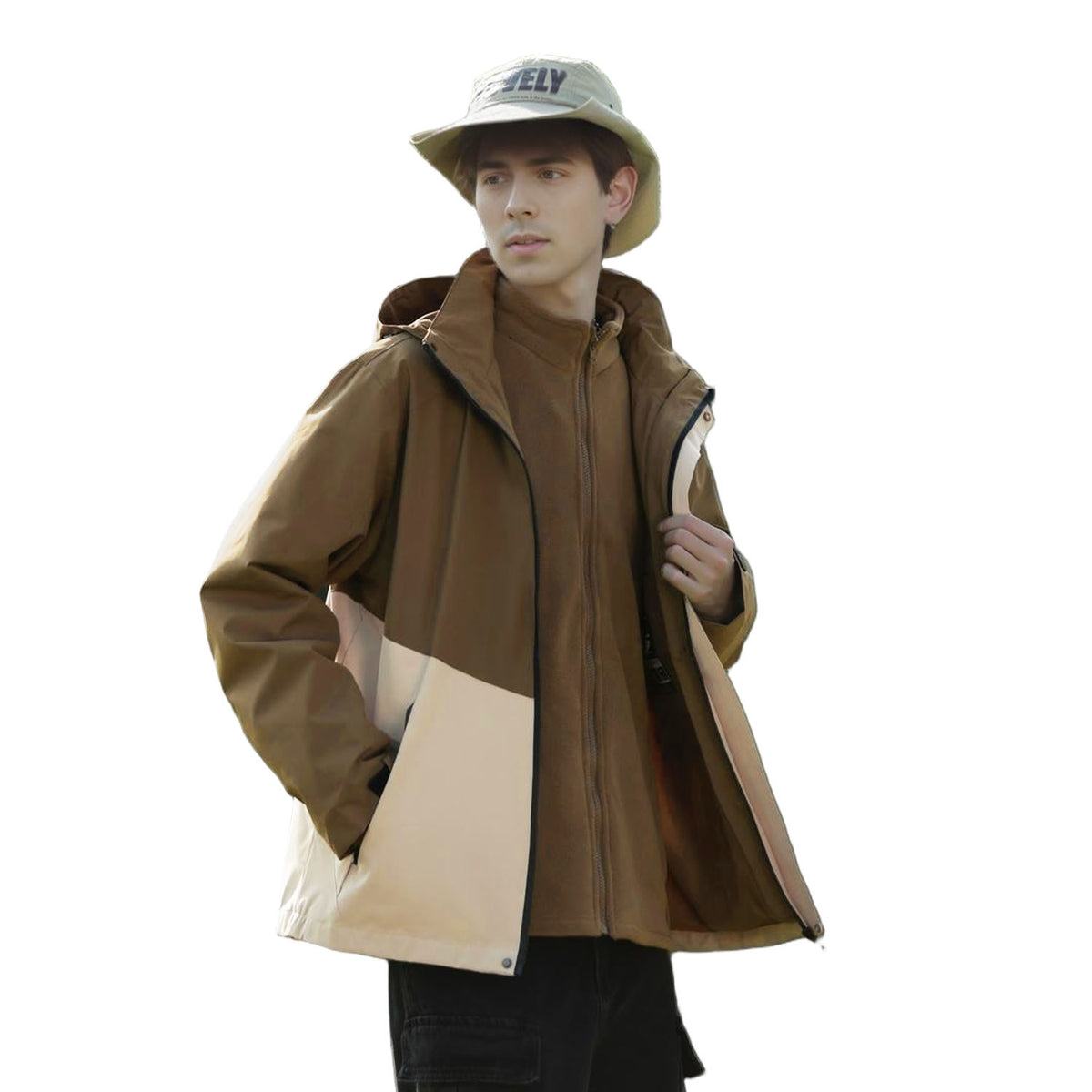 AURA-Men's Waterproof Ski Jacket 3 in 1 lWinter Hooded Windbreaker for utdoorAdventures