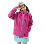 VERA-Venzina Womens Color Block Windcheater Jacket Stylish Waterproof Single Layer Womens Windbreaker Jacket and Rain Jackets