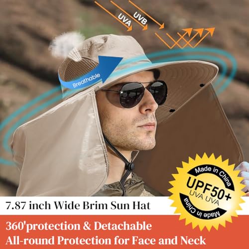 Unisex's Full Coverage Sun Protection Fishing Hat UPF50+