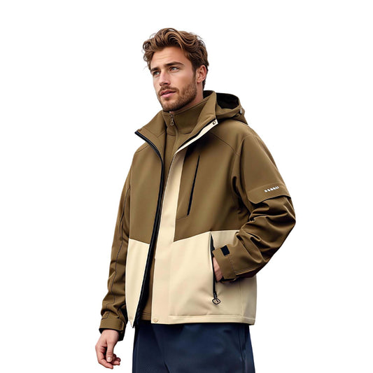 AURA-Men's Waterproof Ski Jacket 3 in 1 lWinter Hooded Windbreaker for utdoorAdventures