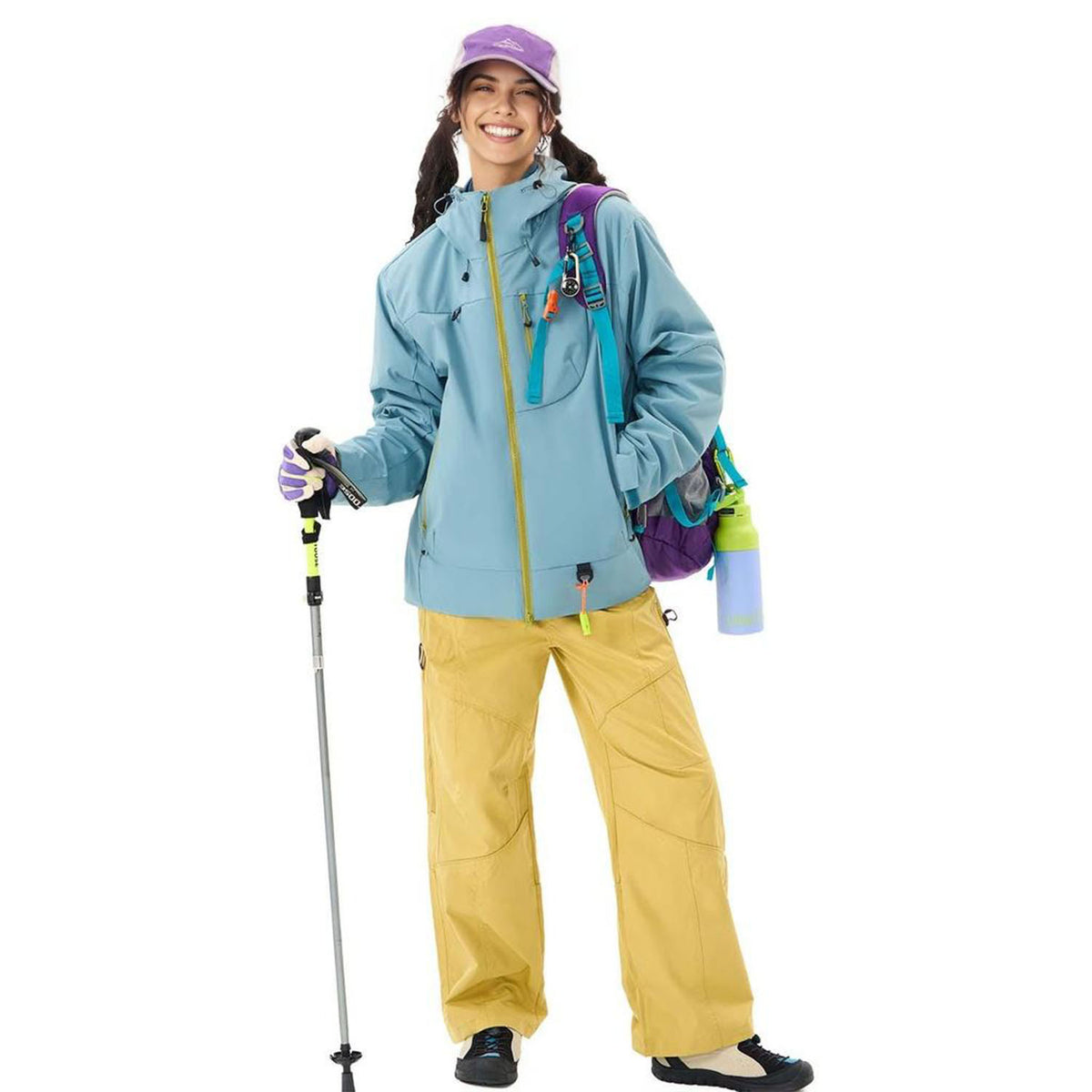 VERA-Venzina Womens Color Block Windcheater Jacket Stylish Waterproof Single Layer Womens Windbreaker Jacket and Rain Jackets