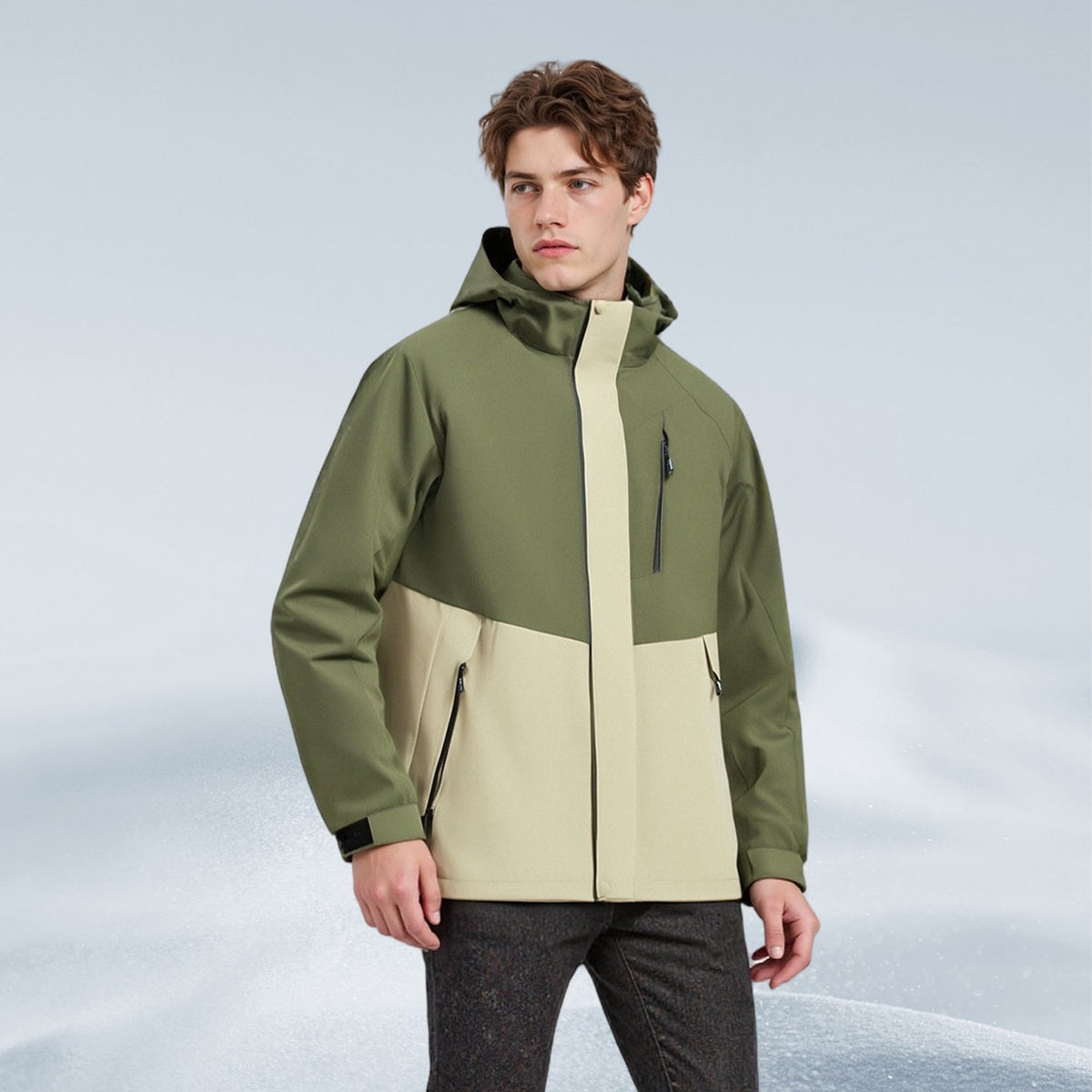 VERA-Men’s Waterproof Jacket Hooded Windbreaker for Outdoor Adventures