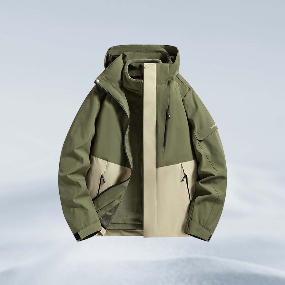 AURA-Men's Waterproof Ski Jacket 3 in 1 lWinter Hooded Windbreaker for utdoorAdventures