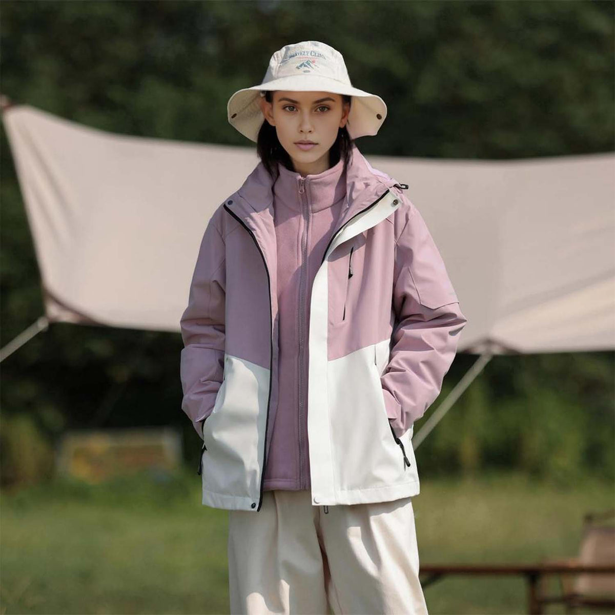 AURA-Venzina Women’s Waterproof Winter Ski Coat 3 in 1 Hooded Windbreaker Jacket for Snow Sports