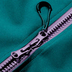 Close up of zipper detail on men’s windcheater jacket