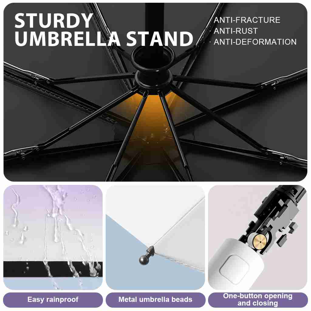 High quality sun umbrella with reinforced ribs and UPF 50+ fabric