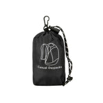 Venzina black drawstring storage pouch for foldable backpack, front view