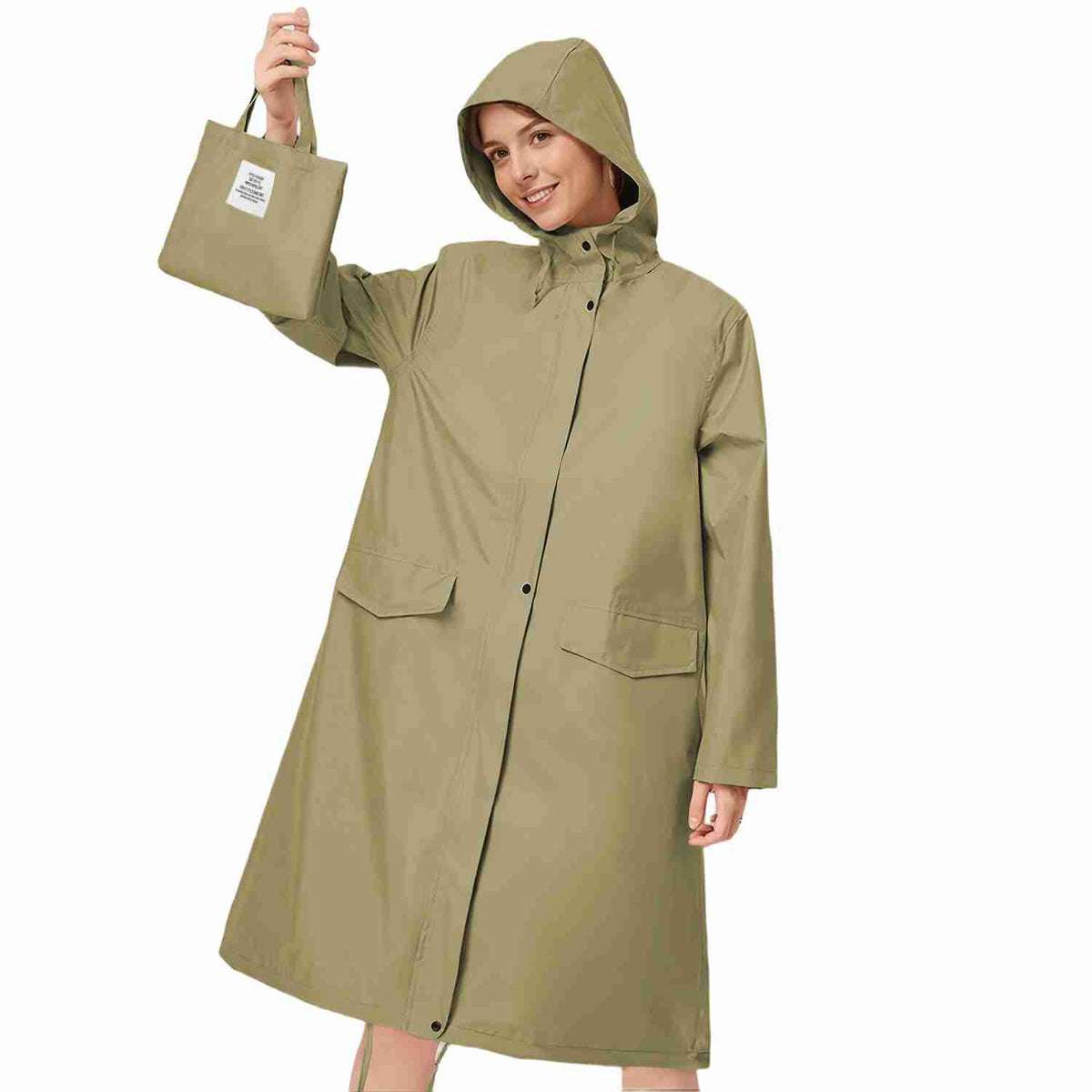 Venzina ladies raincoat with double pockets and waterproof finish