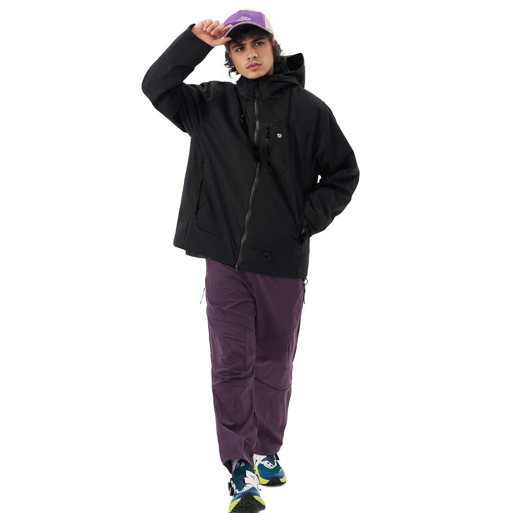 Venzina men’s black winter jacket with hood for cold weather