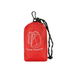 Venzina packable foldable backpack stored in red drawstring pouch for easy travel