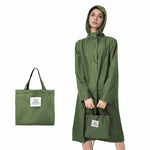Venzina womens long raincoat with button-up closure and pockets