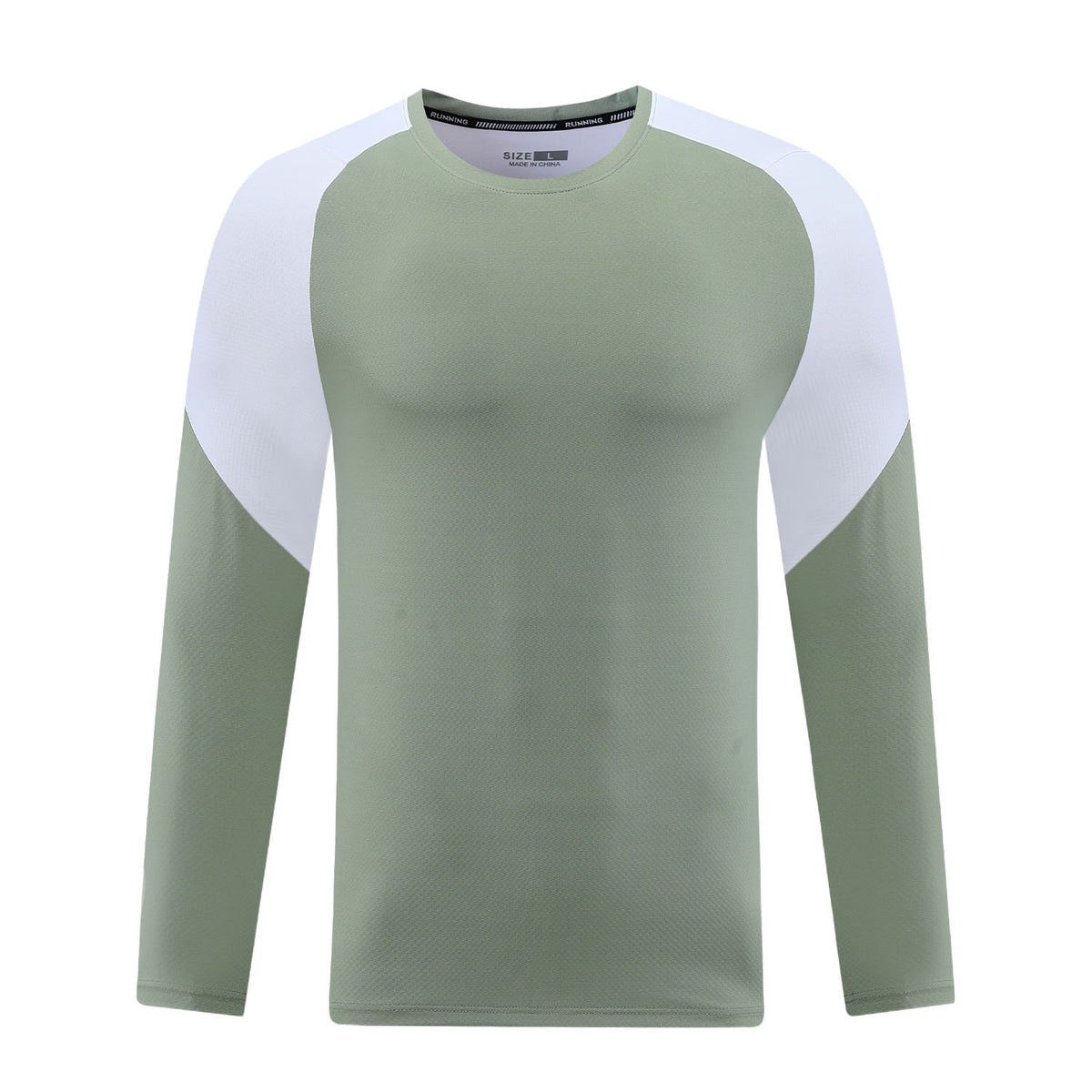 Quick Dry Colorblock Sports T Shirt for Men Crew Neck Full Sleeves