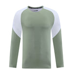 Quick Dry Colorblock Sports T Shirt for Men Crew Neck Full Sleeves
