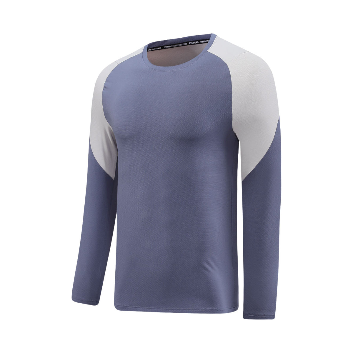 Quick Dry Colorblock Sports T Shirt for Men Crew Neck Full Sleeves